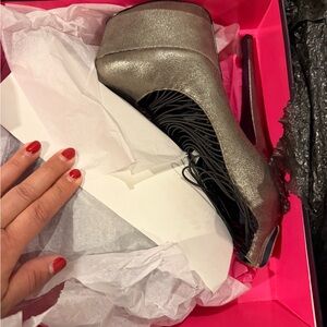 London Trash Metallic Silver Heels